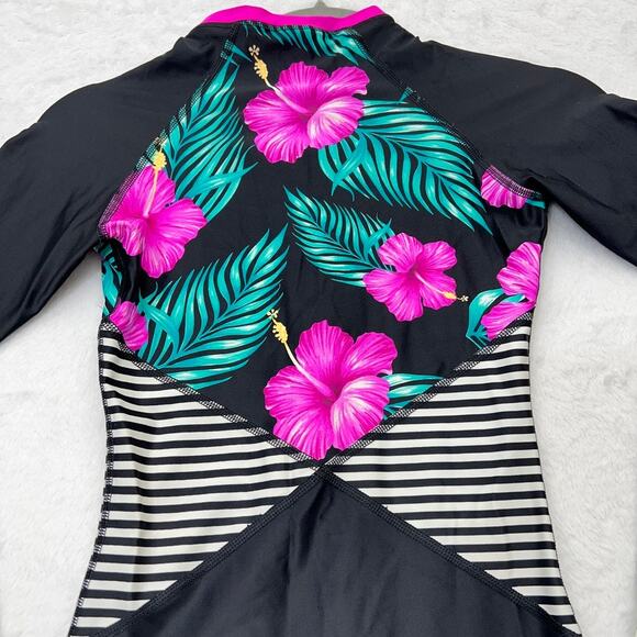 Body Glove Molokai Surface Rashguard Women's XS Black Paddle Suit Print Surf - Picture 6 of 9
